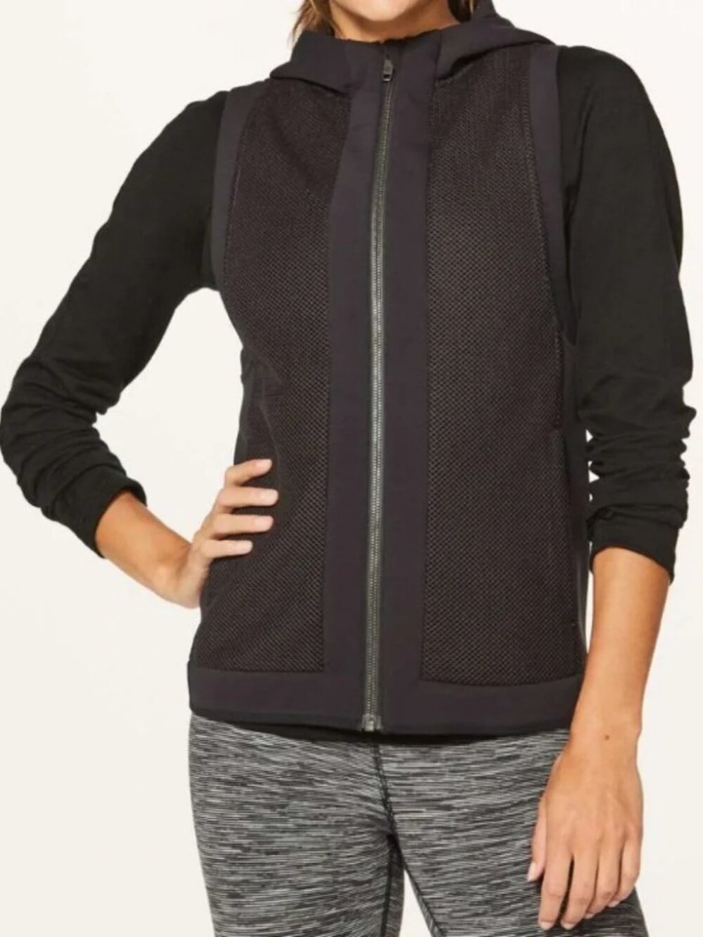 Lululemon The Spaces In Between Mesh Hooded Vest